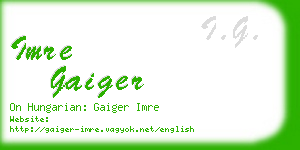 imre gaiger business card